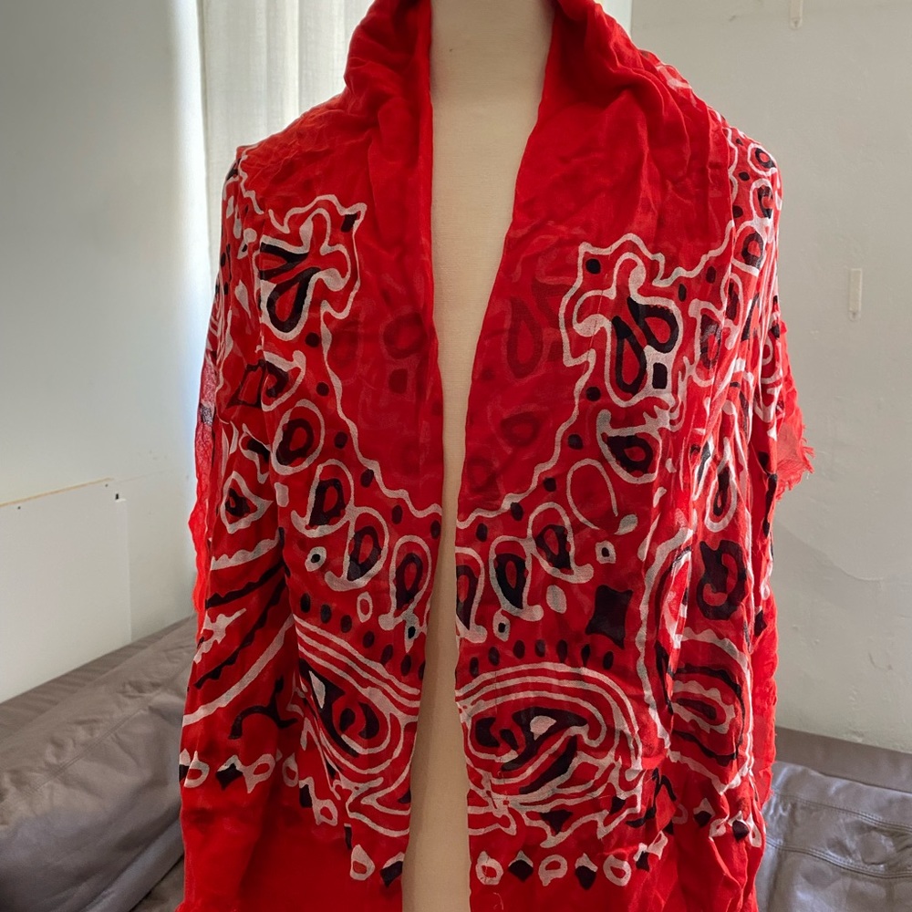 Red paisley scarf